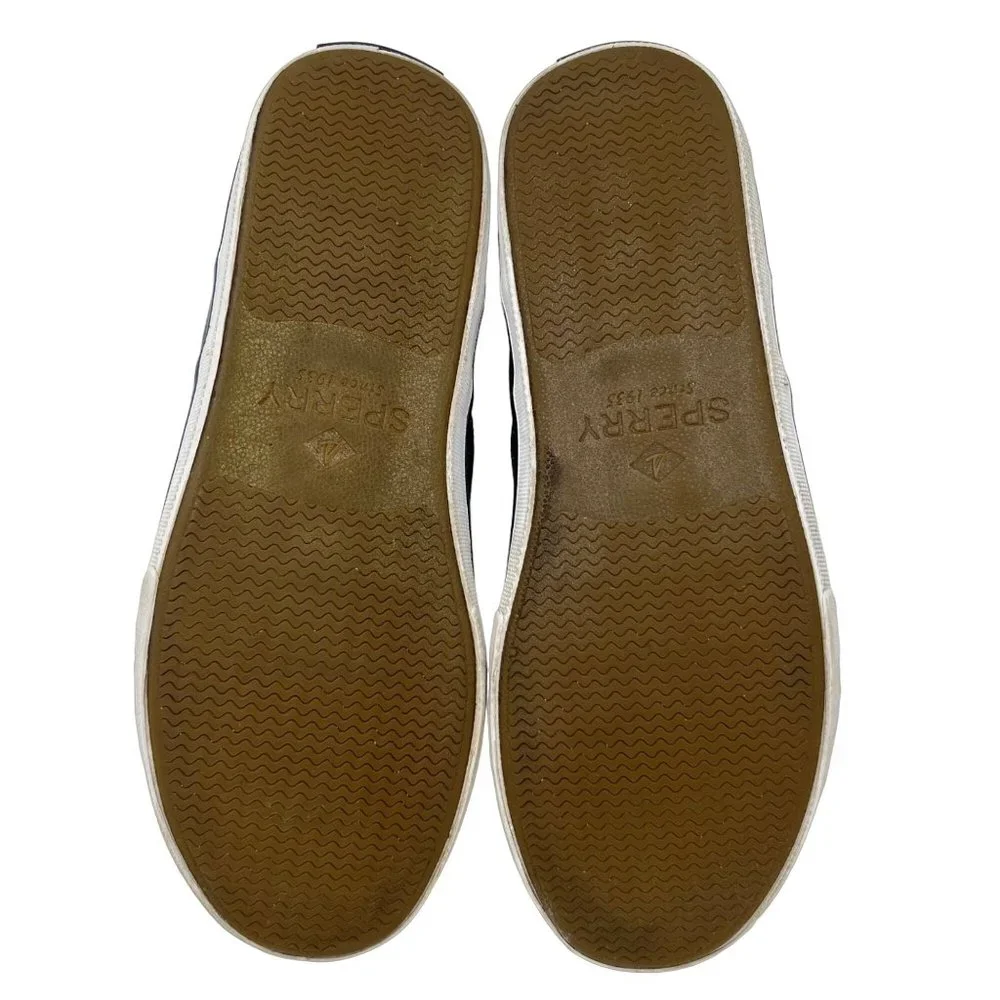 Sperry Striper 2 Gray Canvas Deck‎ Boat Shoe Lace Up STS16795 Size 8 US Preppy